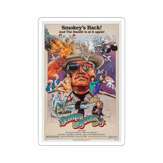 Smokey and the Bandit Part 3 1983 Movie Poster STICKER Vinyl Die-Cut Decal 6 Inch - The Sticker Space