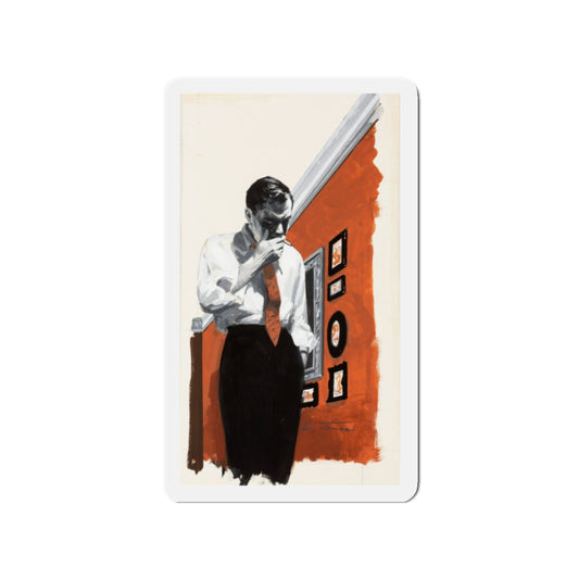 Smoking Man (Magazine Illustration) Refrigerator Magnet-2" x 2"-The Sticker Space