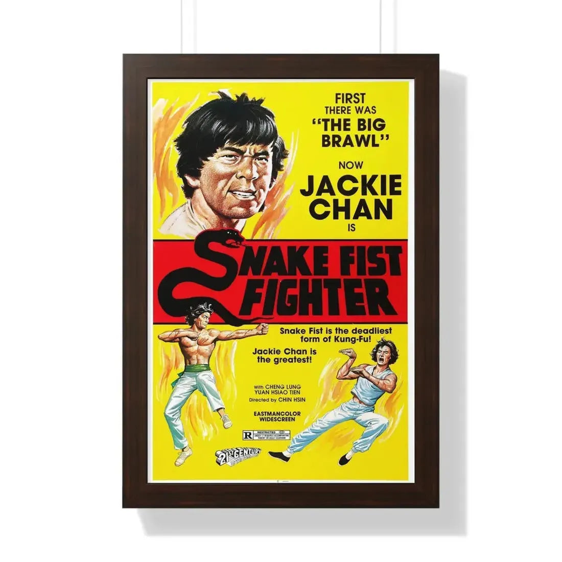 SNAKE FIST FIGHTER 1973 - Framed Movie Poster 16″ x 24″ Walnut - The Sticker Space
