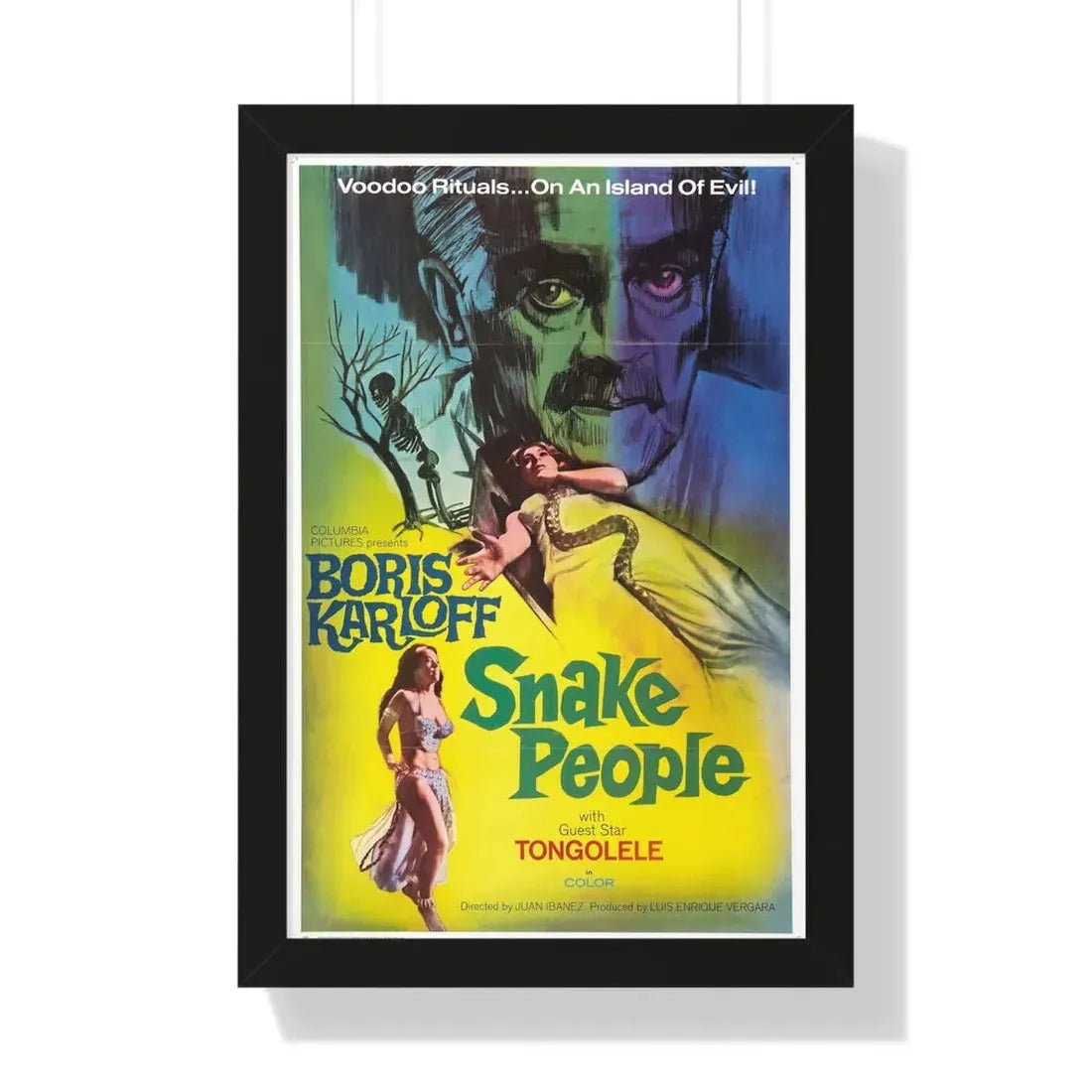 SNAKE PEOPLE 1971 - Framed Movie Poster 16″ x 24″ Black - The Sticker Space
