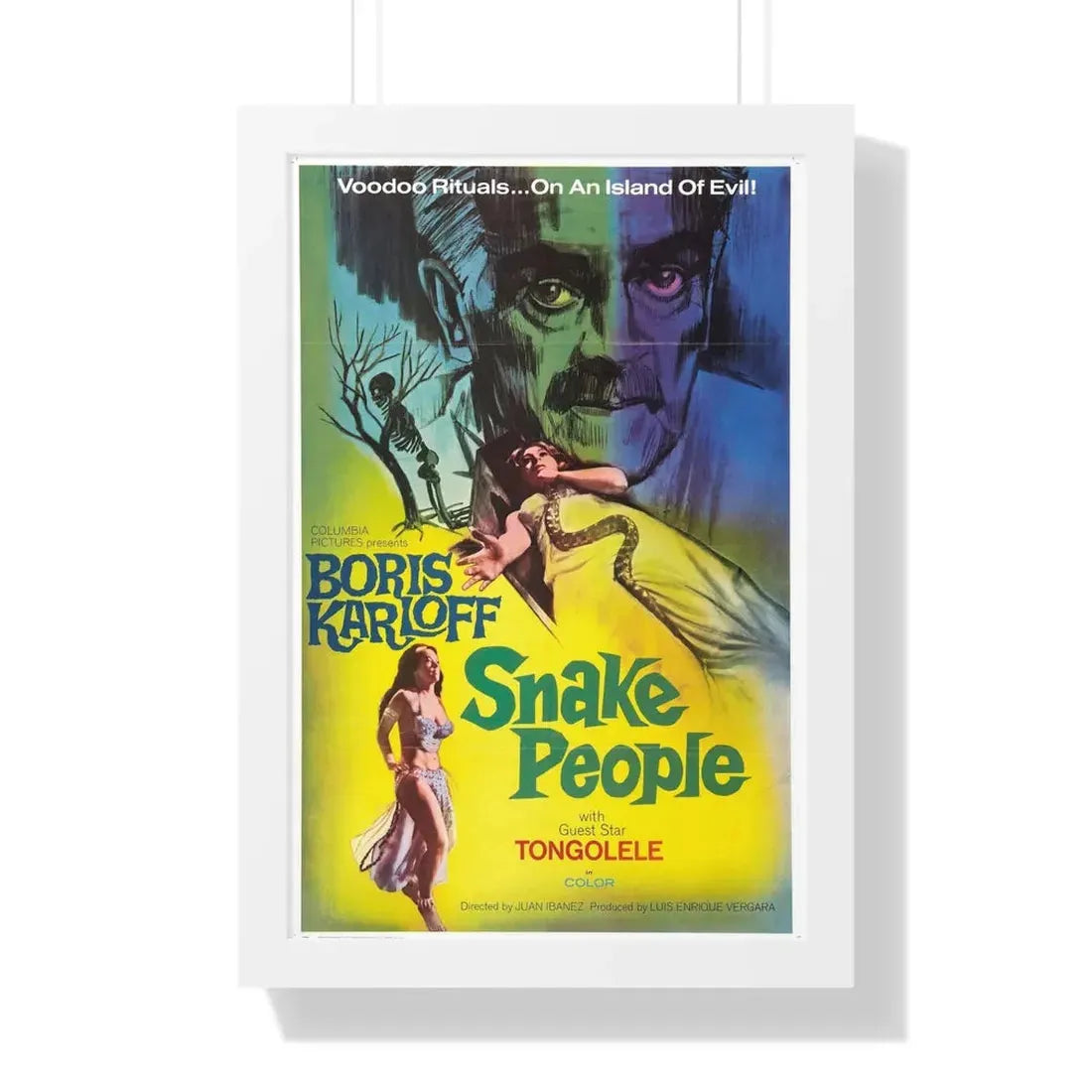 SNAKE PEOPLE 1971 - Framed Movie Poster 16″ x 24″ White - The Sticker Space