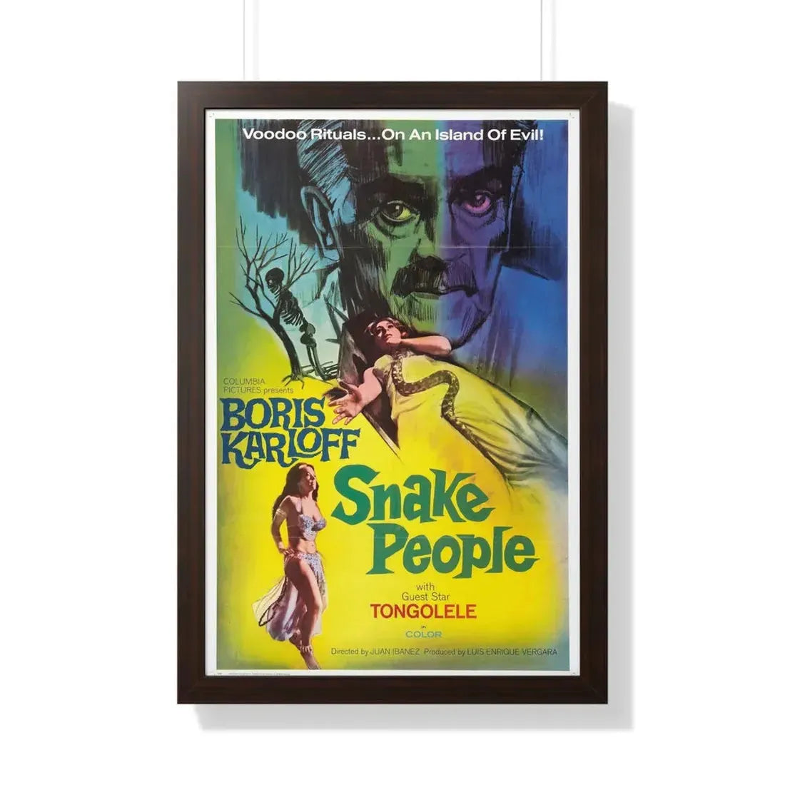 SNAKE PEOPLE 1971 - Framed Movie Poster 20" x 30" Walnut - The Sticker Space