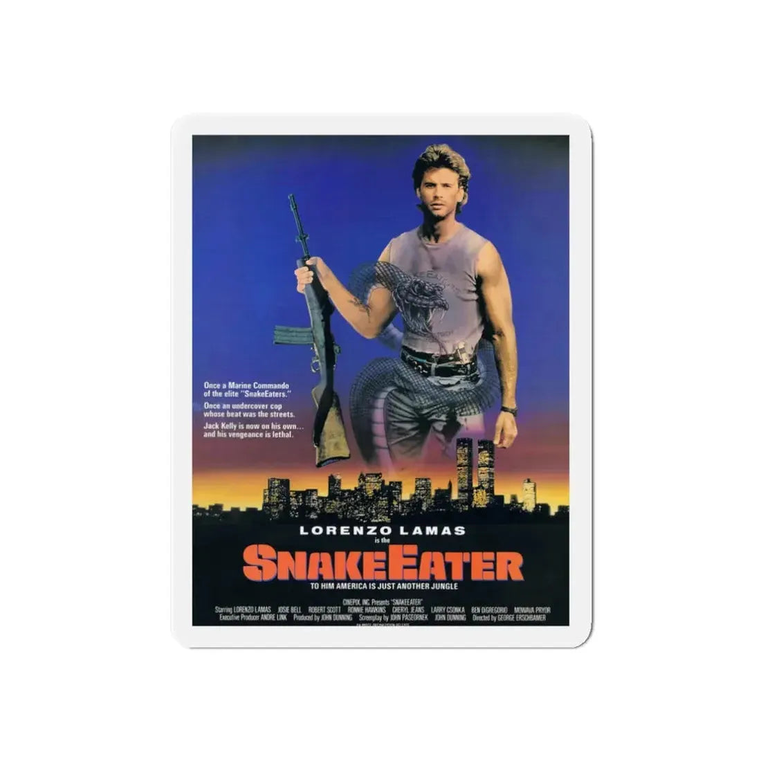 SNAKEEATER 1989 Movie Poster - Refrigerator Magnet 3 Inch Die-Cut - The Sticker Space