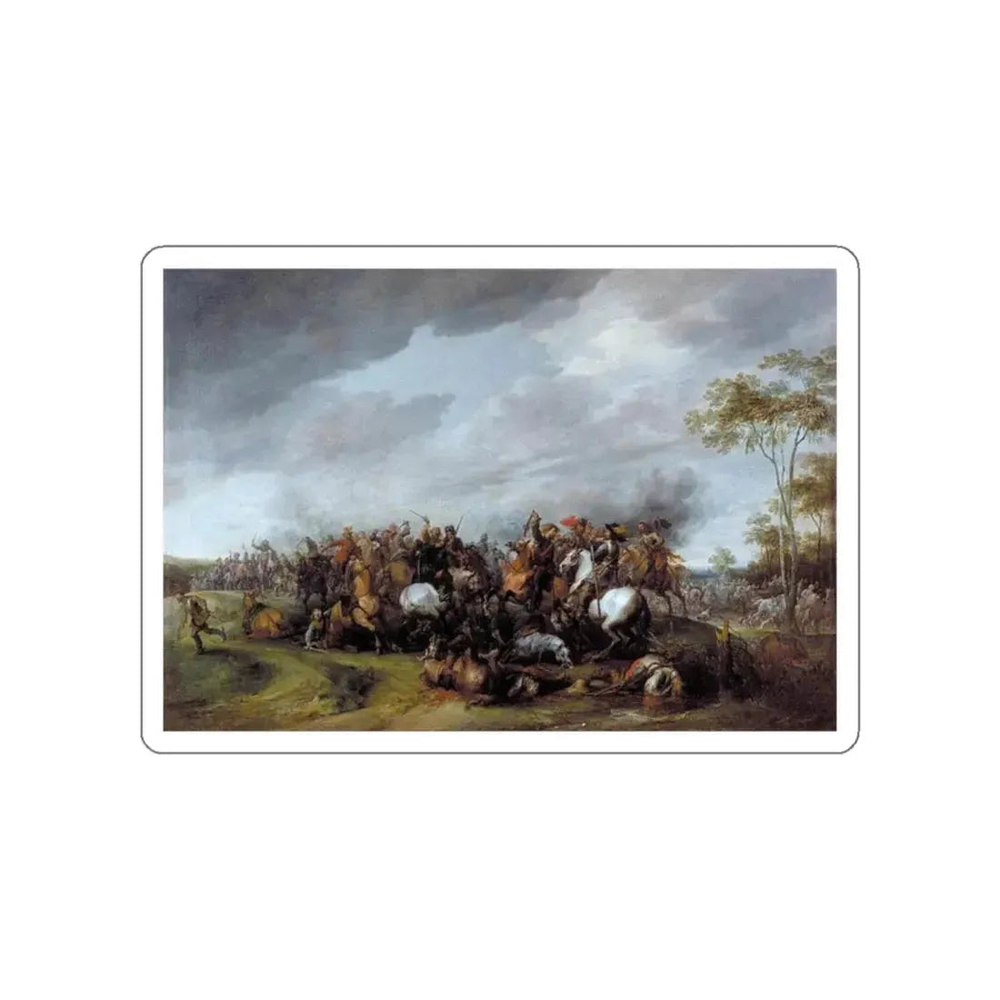SNAYERS, Pieter - A Cavalry Engagement (Artwork) STICKER Vinyl Die-Cut Decal White Die-Cut 2 Inch - The Sticker Space