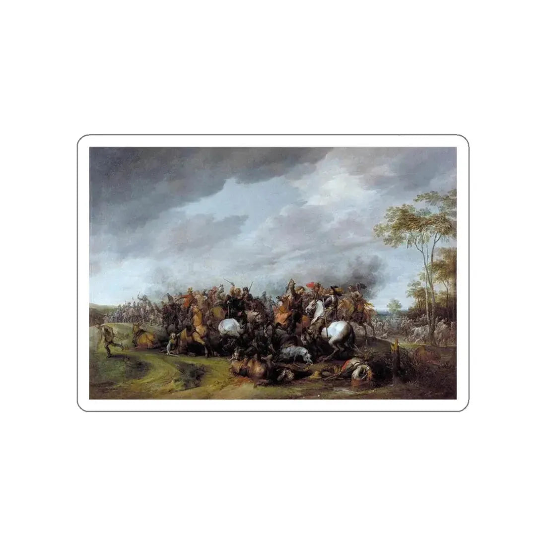 SNAYERS, Pieter - A Cavalry Engagement (Artwork) STICKER Vinyl Die-Cut Decal White Die-Cut 3 Inch - The Sticker Space