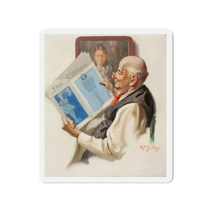 Sneaking a Peak (Magazine Illustration) Refrigerator Magnet 3 Inch Die-Cut - The Sticker Space