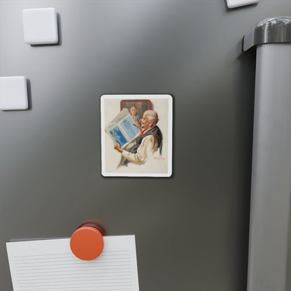 Sneaking a Peak (Magazine Illustration) Refrigerator Magnet-The Sticker Space