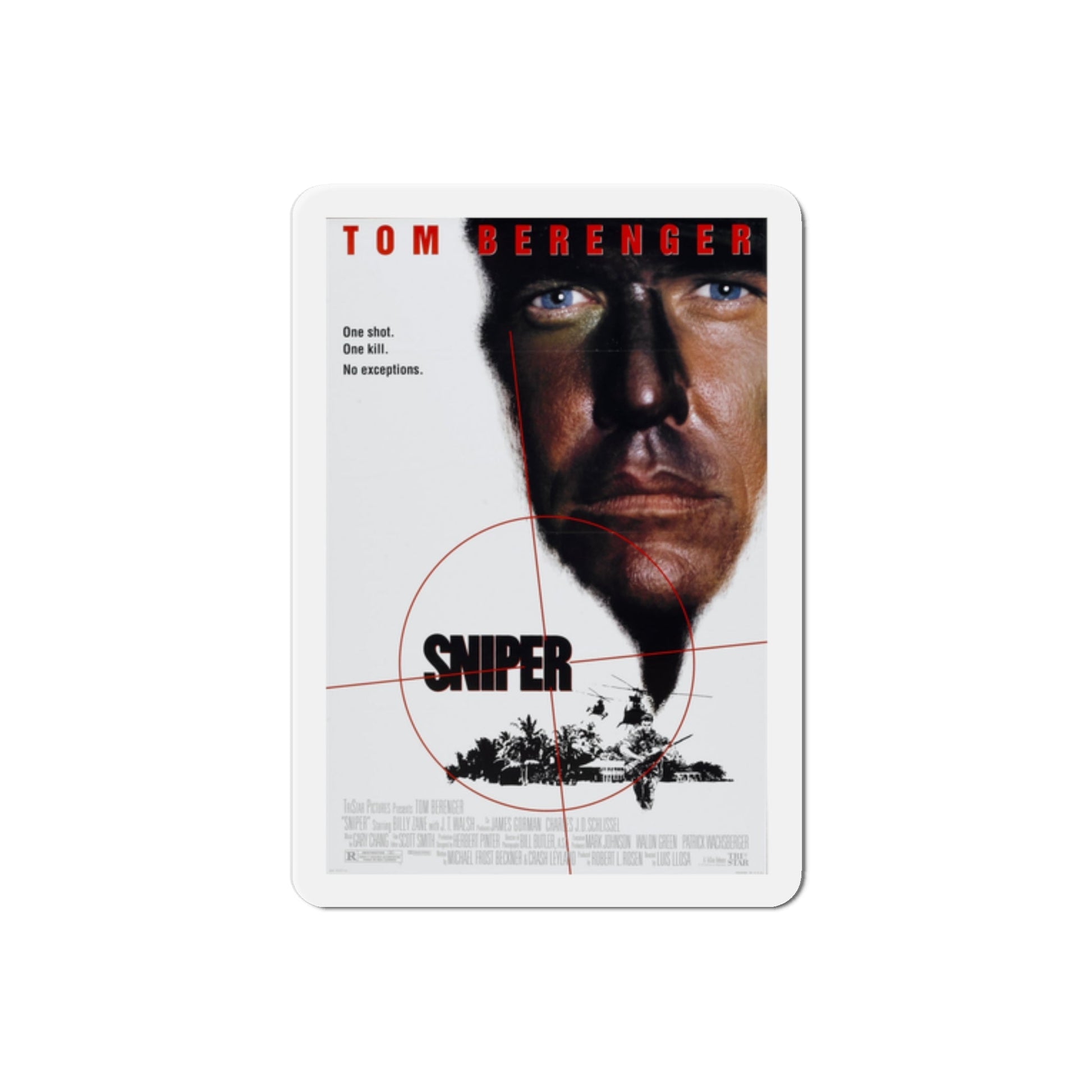 Sniper 1993 Movie Poster Die-Cut Magnet-2" x 2"-The Sticker Space