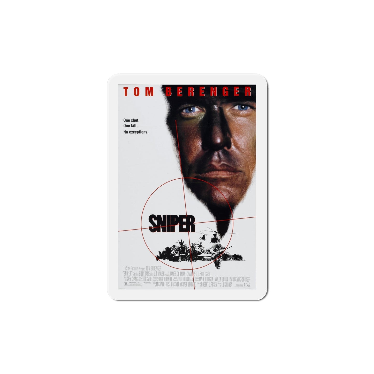 Sniper 1993 Movie Poster Die-Cut Magnet-5" x 5"-The Sticker Space