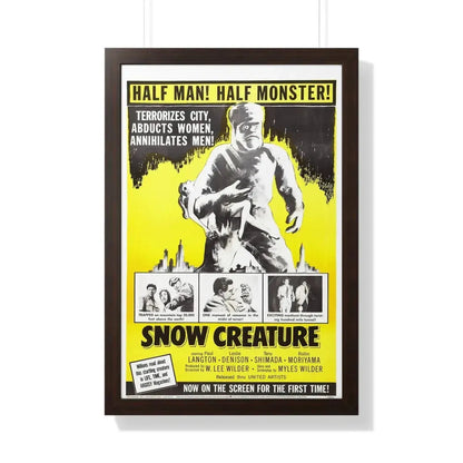 SNOW CREATURE 1954 - Framed Movie Poster 20" x 30" Walnut - The Sticker Space