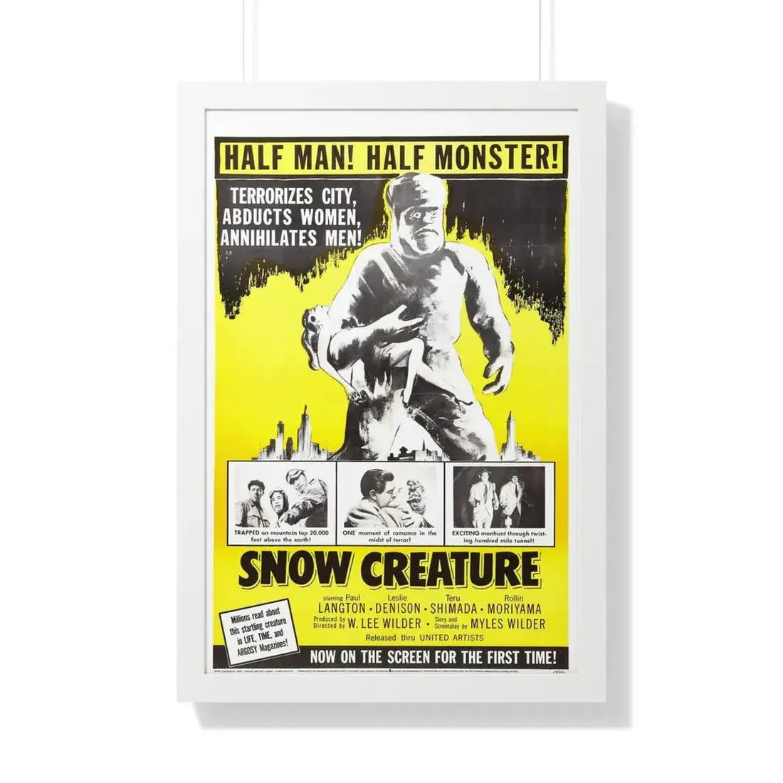 SNOW CREATURE 1954 - Framed Movie Poster 20" x 30" White - The Sticker Space
