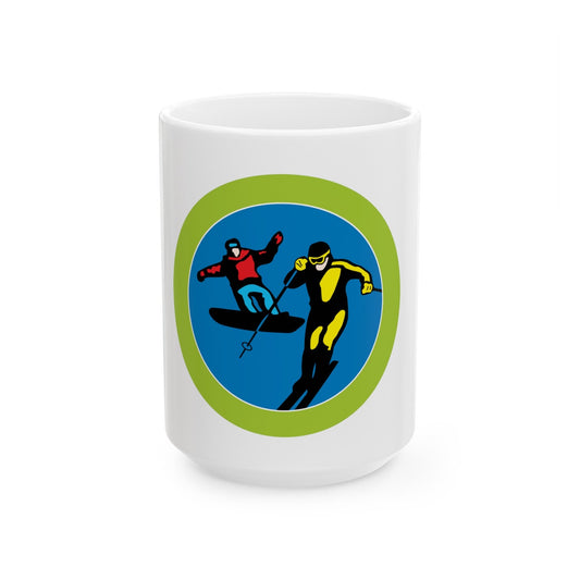 Snow Sports (Boy Scout Merit Badge) White Coffee Mug-15oz-The Sticker Space