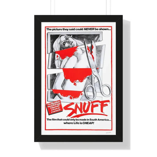 SNUFF 1976 - Framed Movie Poster 16″ x 24″ Black - The Sticker Space