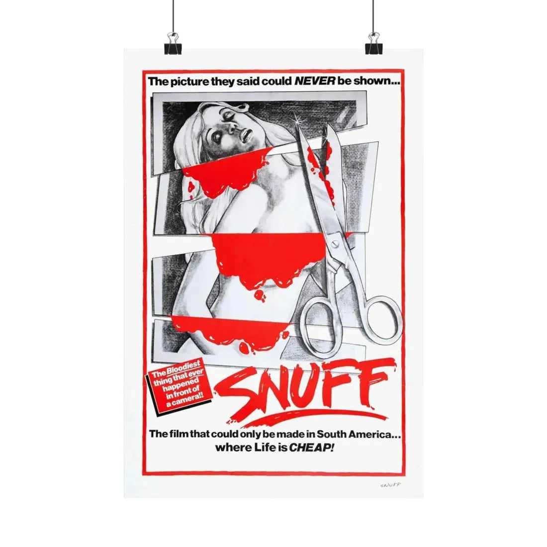 SNUFF 1976 - Paper Movie Poster 12″ x 18″ Matte - The Sticker Space