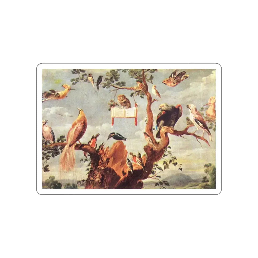 SNYDERS, Frans - Concert of Birds2 (Artwork) STICKER Vinyl Die-Cut Decal White Die-Cut 3 Inch - The Sticker Space