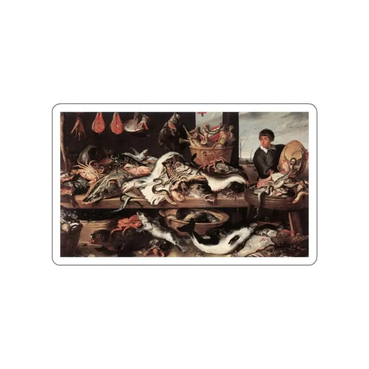 SNYDERS, Frans - Fishmonger's (Artwork) STICKER Vinyl Die-Cut Decal White Die-Cut 2 Inch - The Sticker Space