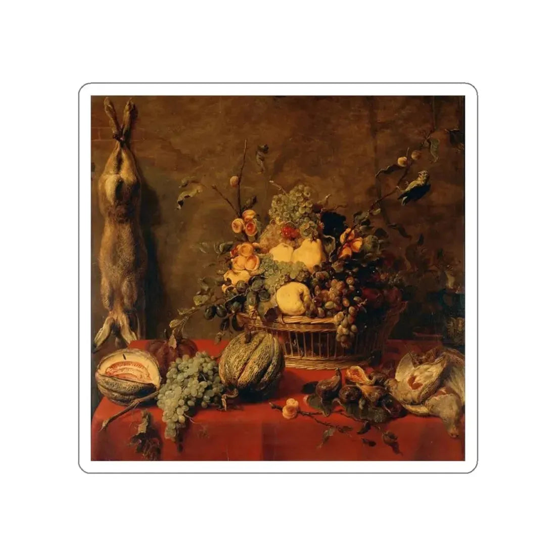 SNYDERS, Frans - Still-Life0 (Artwork) STICKER Vinyl Die-Cut Decal White Die-Cut 3 Inch - The Sticker Space