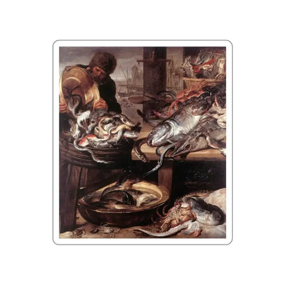 SNYDERS, Frans -  The Fishmonger (Artwork) STICKER Vinyl Die-Cut Decal White Die-Cut 5 Inch - The Sticker Space