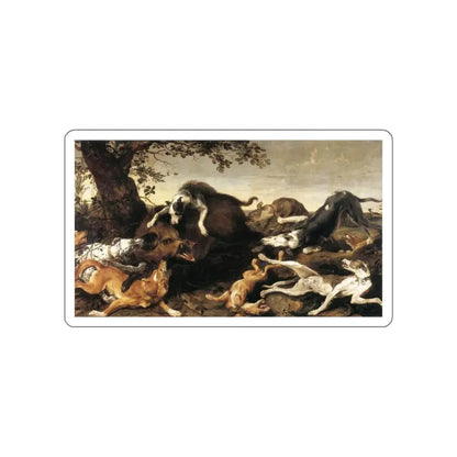 SNYDERS, Frans - Wild Boar Hunt (Artwork) STICKER Vinyl Die-Cut Decal White Die-Cut 4 Inch - The Sticker Space