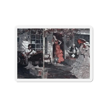 So Clyde Was Born (2), Redbook, July 1935 (Magazine Illustration) Refrigerator Magnet 2 Inch Die-Cut - The Sticker Space