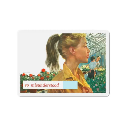 So Misunderstood, 1954 (Magazine Illustration) Refrigerator Magnet 2 Inch Die-Cut - The Sticker Space