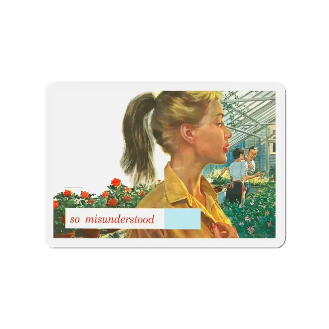 So Misunderstood, 1954 (Magazine Illustration) Refrigerator Magnet 3 Inch Die-Cut - The Sticker Space