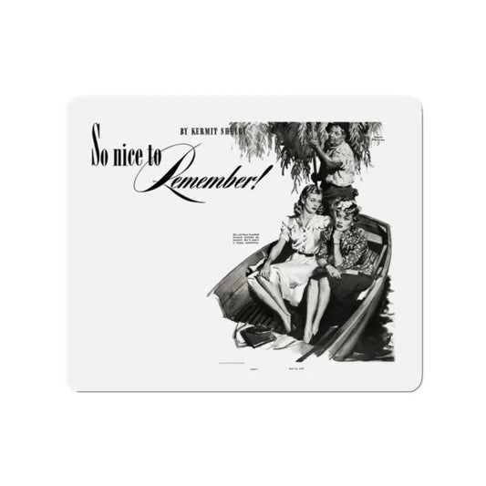 So Nice to Remember, Liberty, May 31, 1941 (Magazine Illustration) Refrigerator Magnet 2 Inch Die-Cut - The Sticker Space