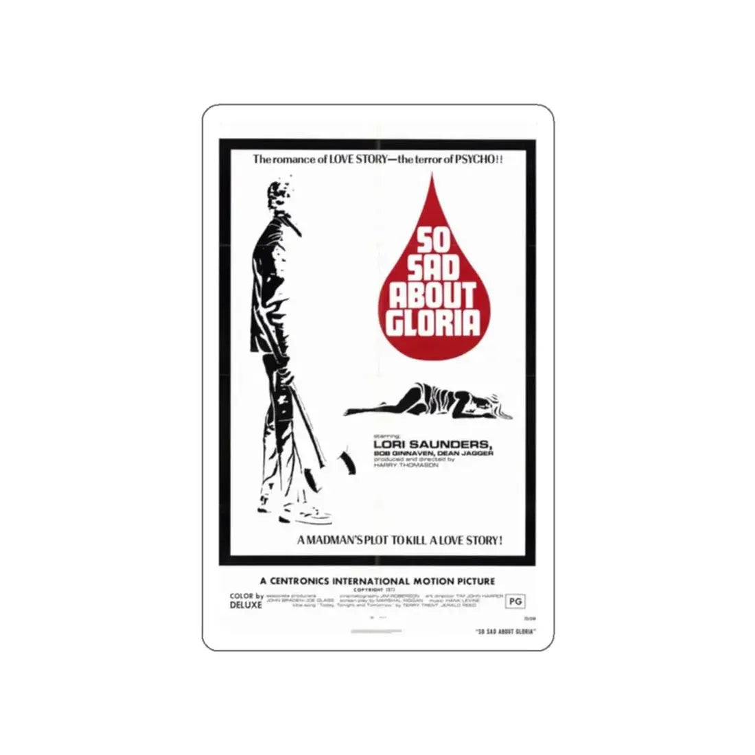 SO SAD ABOUT GLORIA (VISIONS OF EVIL) 1973 Movie Poster STICKER Vinyl Die-Cut Decal 2 Inch - The Sticker Space