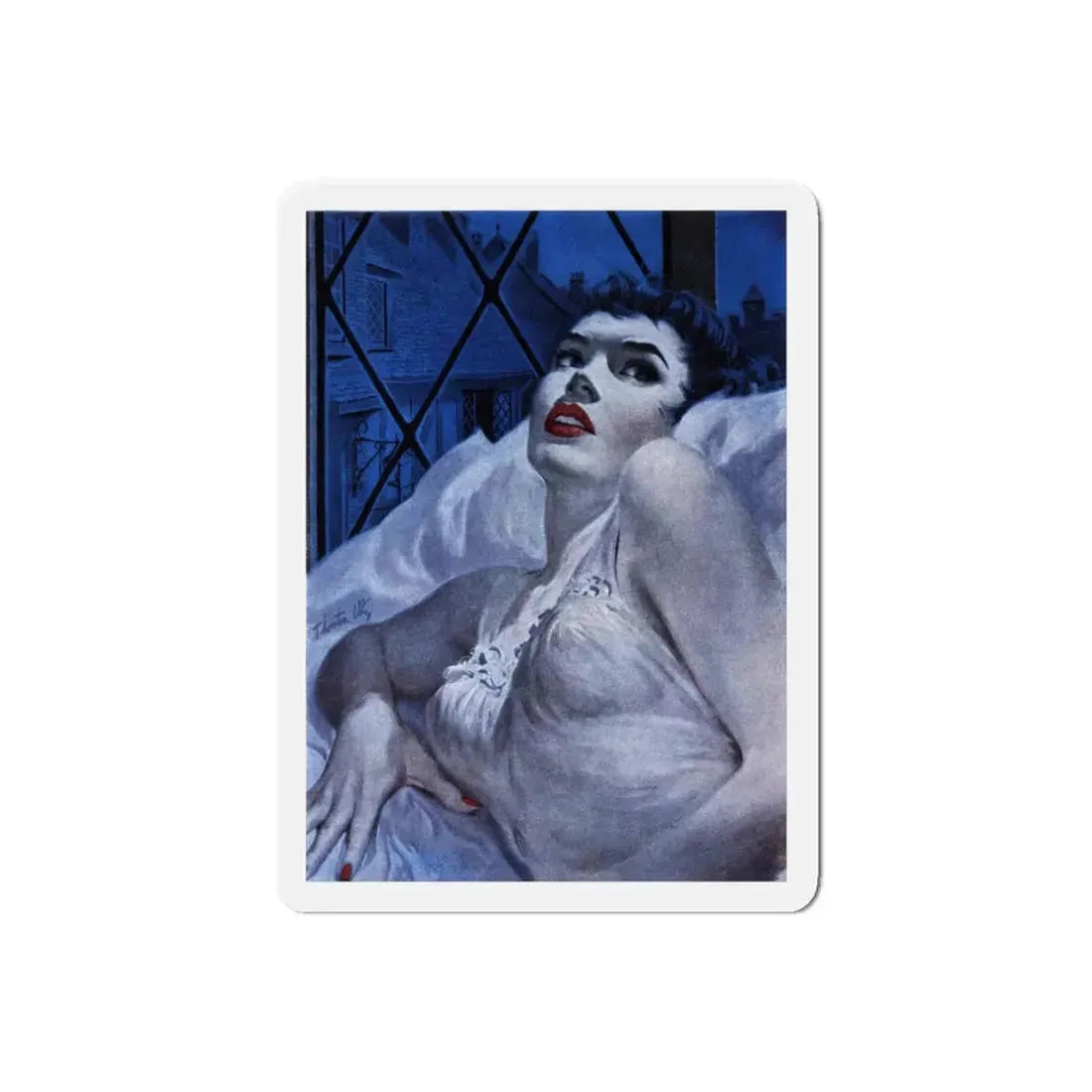 So Soon to Die (1), Cosmopolitan, August 1955 (Magazine Illustration) Refrigerator Magnet 6 Inch Die-Cut - The Sticker Space