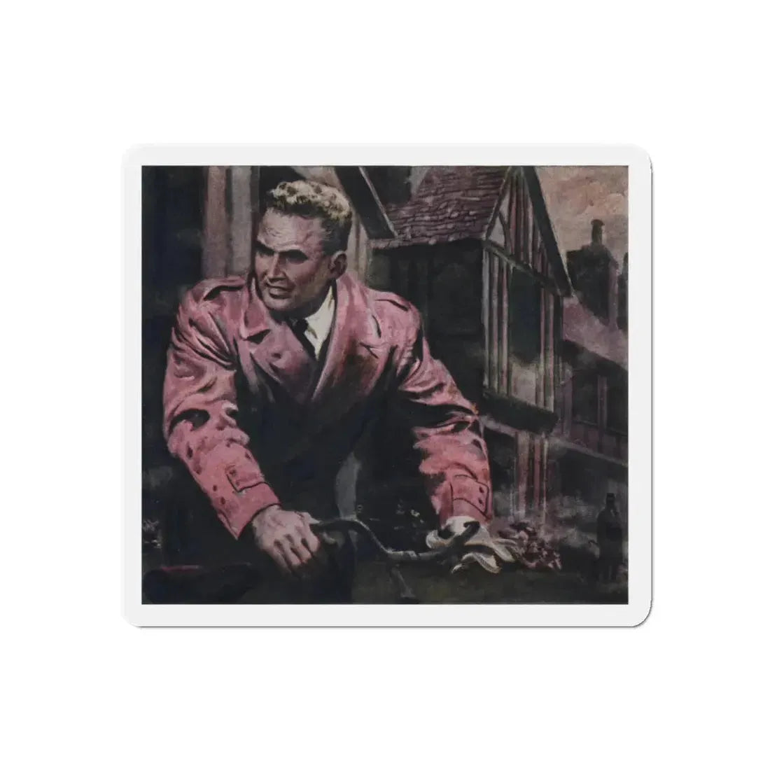 So Soon to Die (2), Cosmopolitan, August 1955 (Magazine Illustration) Refrigerator Magnet 4 Inch Die-Cut - The Sticker Space