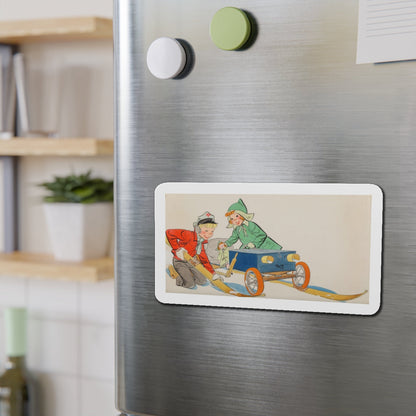 Soapbox Sled, 1953 (Magazine Illustration) Refrigerator Magnet-The Sticker Space