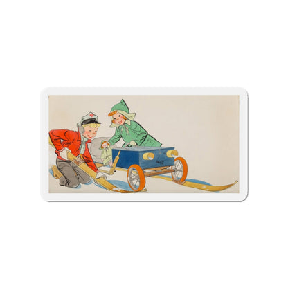 Soapbox Sled, 1953 (Magazine Illustration) Refrigerator Magnet-4" x 4"-The Sticker Space