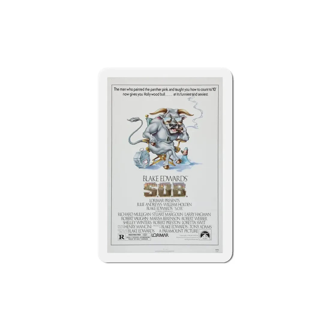 SOB 1981 Movie Poster Refrigerator Magnet 6 Inch - The Sticker Space