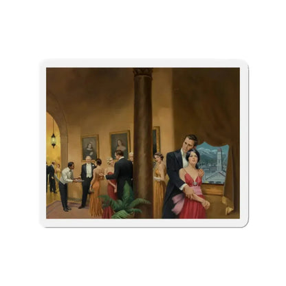 Social Gathering (Magazine Illustration) Refrigerator Magnet 2 Inch Die-Cut - The Sticker Space