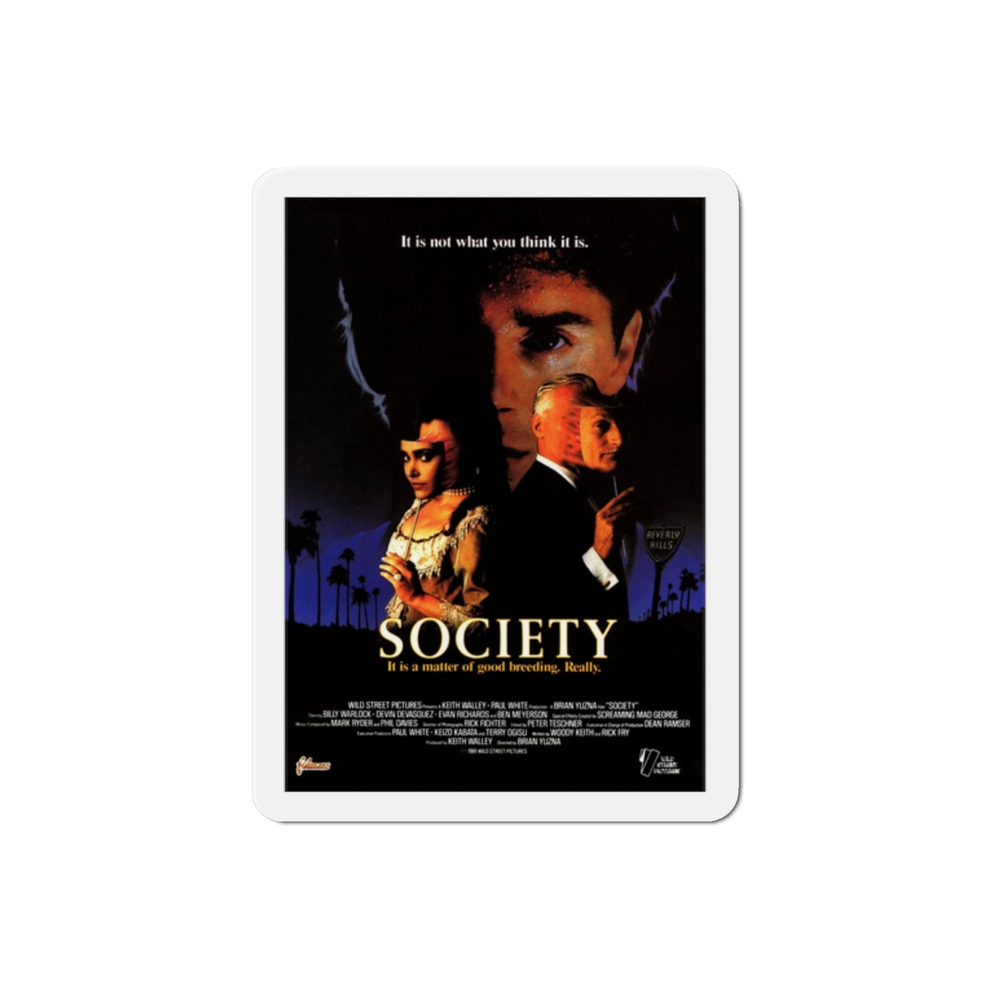 Society 1992 Movie Poster Die-Cut Magnet-2" x 2"-The Sticker Space