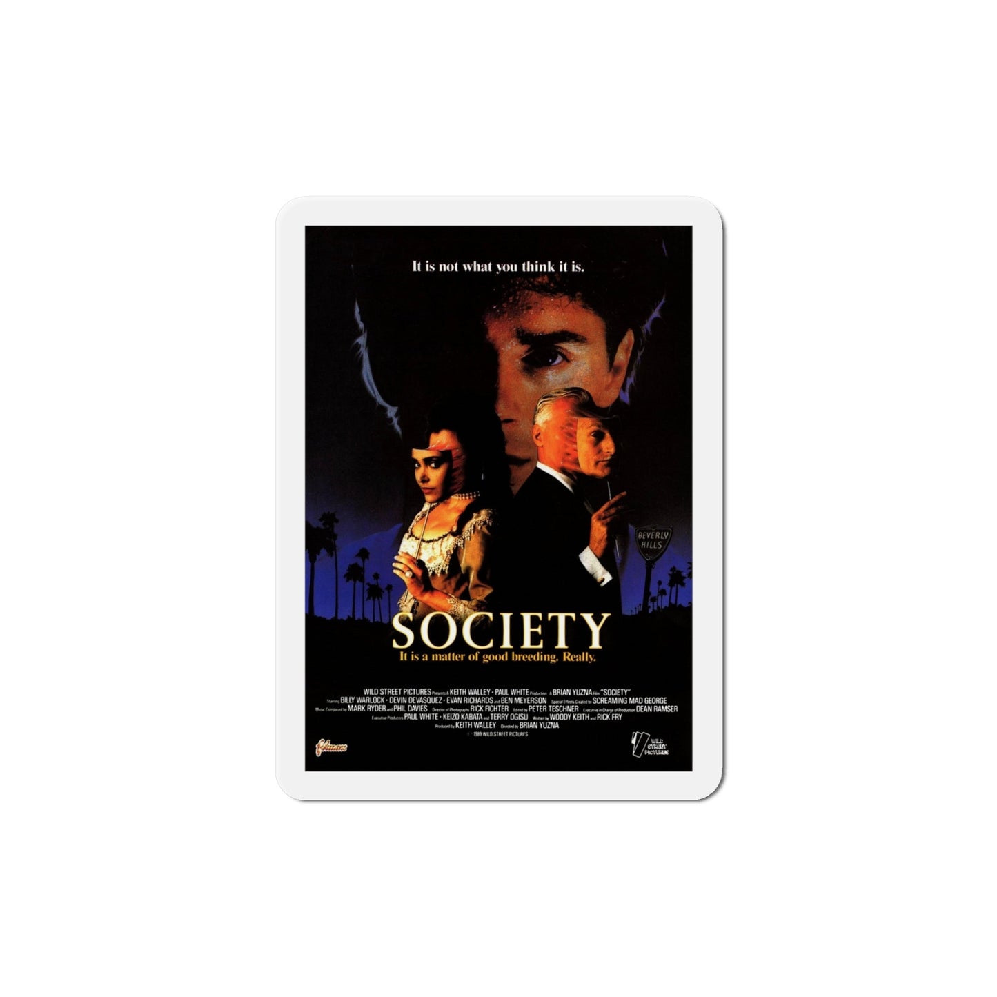 Society 1992 Movie Poster Die-Cut Magnet-5" x 5"-The Sticker Space