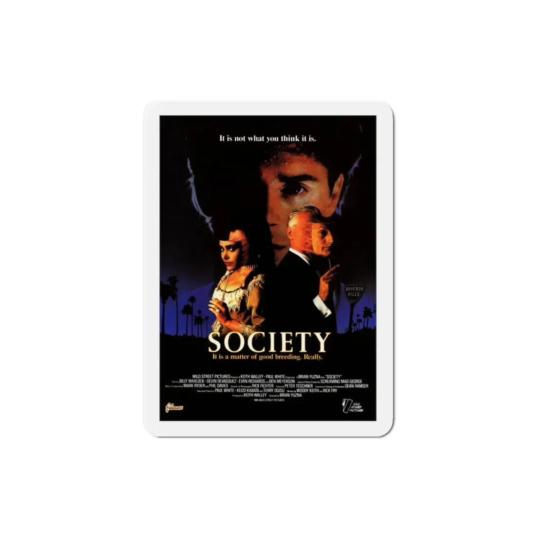 Society 1992 Movie Poster Refrigerator Magnet 3 Inch - The Sticker Space
