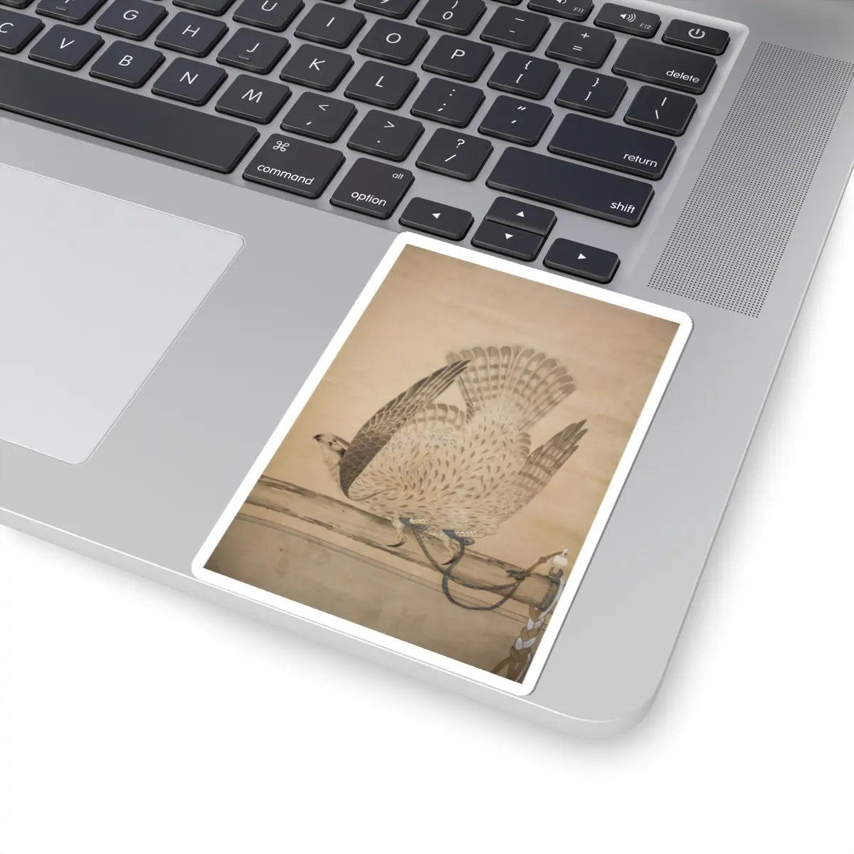 Soga Chokuan - Hunting Hawk on Perch - late 18th–early 19th century v3 - STICKER Vinyl Kiss-Cut Decal