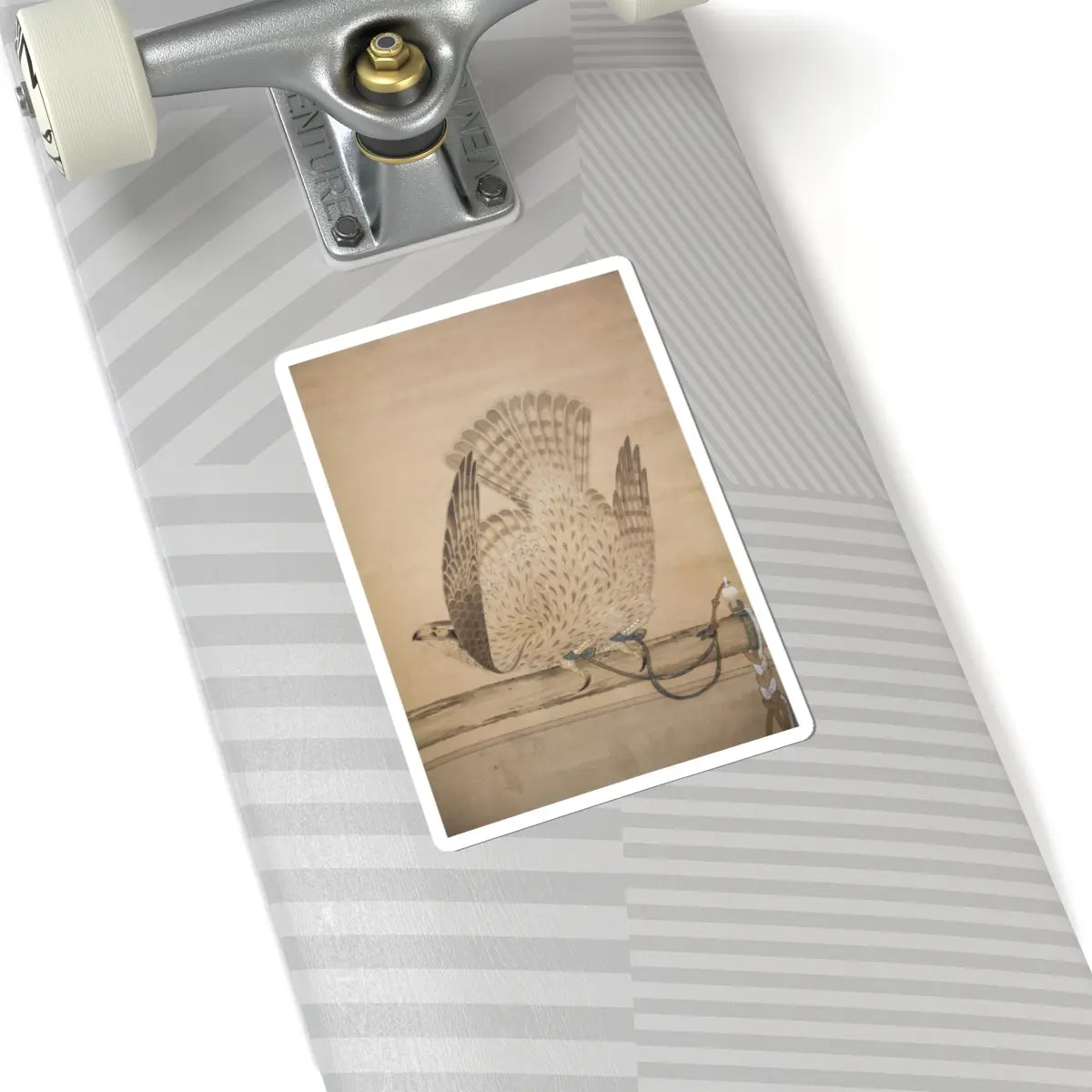 Soga Chokuan - Hunting Hawk on Perch - late 18th–early 19th century v3 - STICKER Vinyl Kiss-Cut Decal