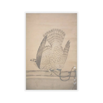 Soga Chokuan - Hunting Hawk on Perch - late 18th–early 19th century v3 - STICKER Vinyl Kiss-Cut Decal