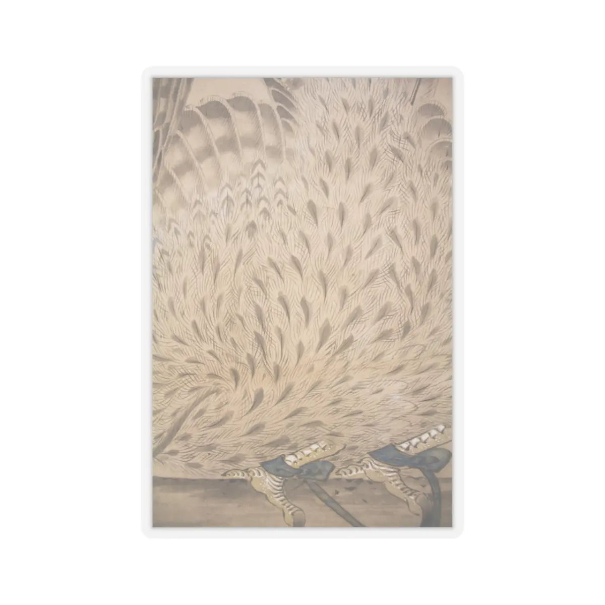 Soga Chokuan - Hunting Hawk on Perch - late 18th–early 19th century v5 - STICKER Vinyl Kiss-Cut Decal