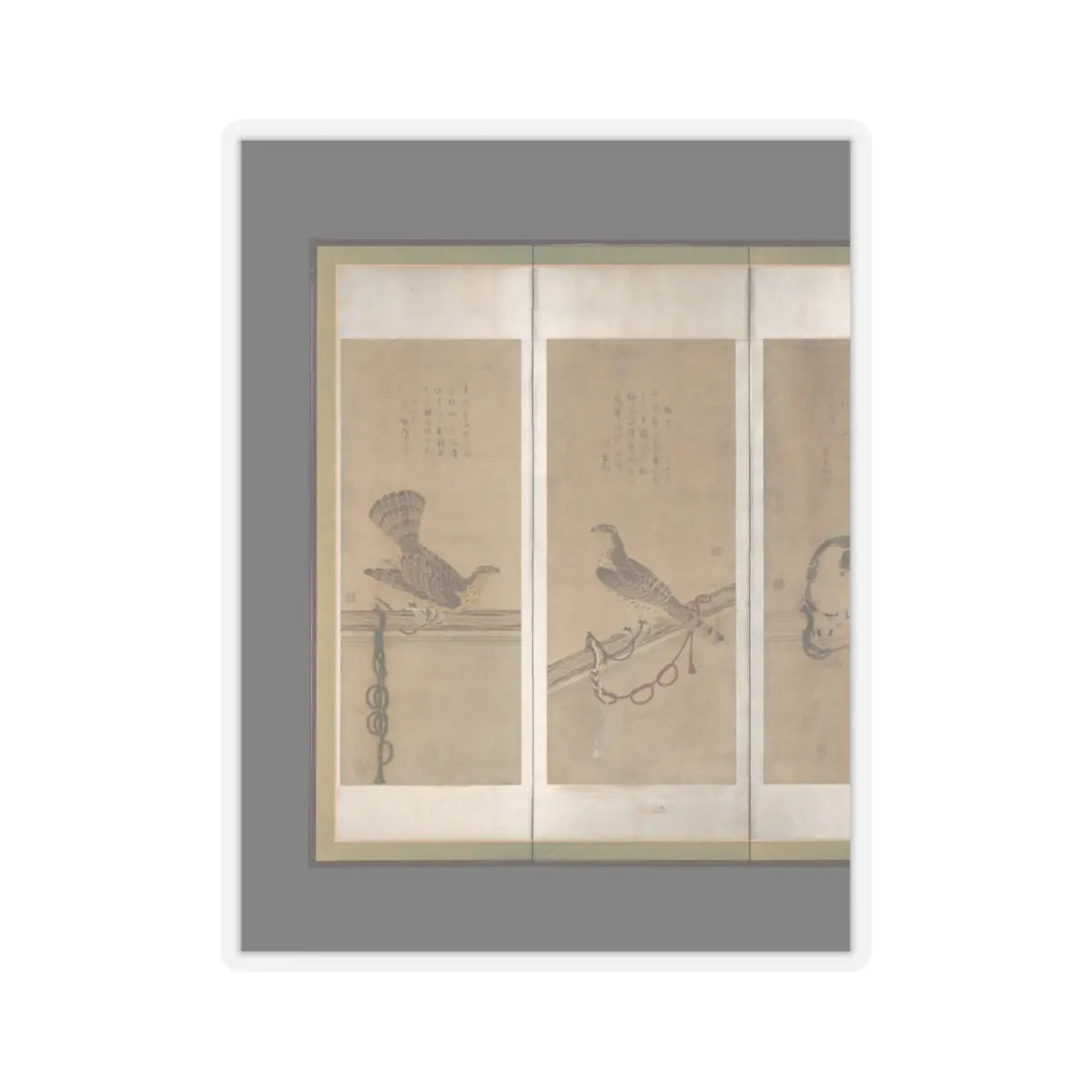 Soga Chokuan - Tethered Hawks - before 1606 v8 - STICKER Vinyl Kiss-Cut Decal