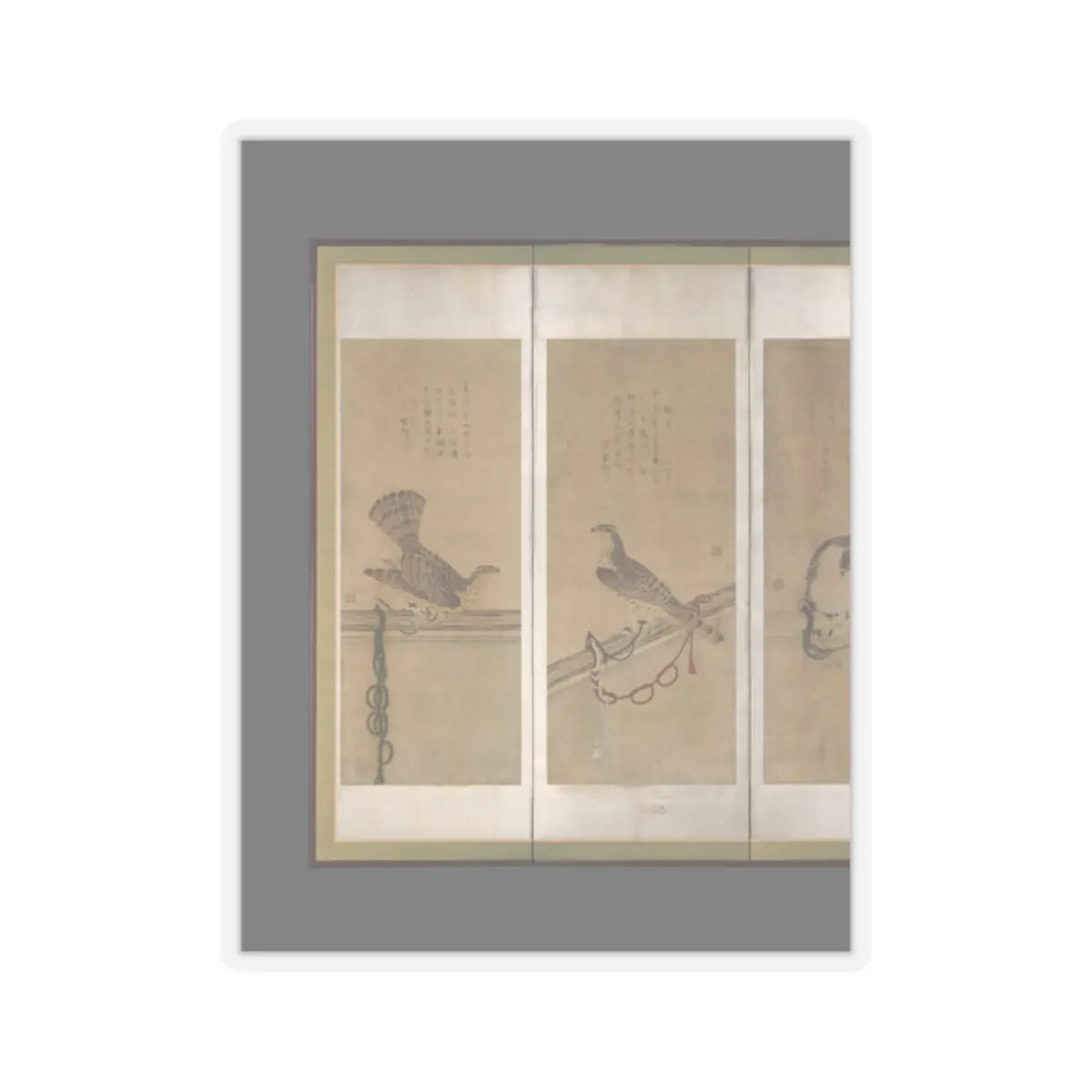 Soga Chokuan - Tethered Hawks - before 1606 v8 - STICKER Vinyl Kiss-Cut Decal