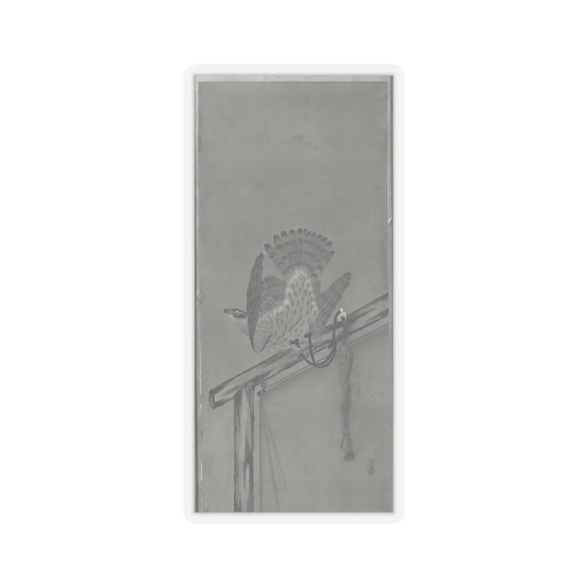 Soga Chokuan - Tethered Hawks - probably 19th century v7 - STICKER Vinyl Kiss-Cut Decal