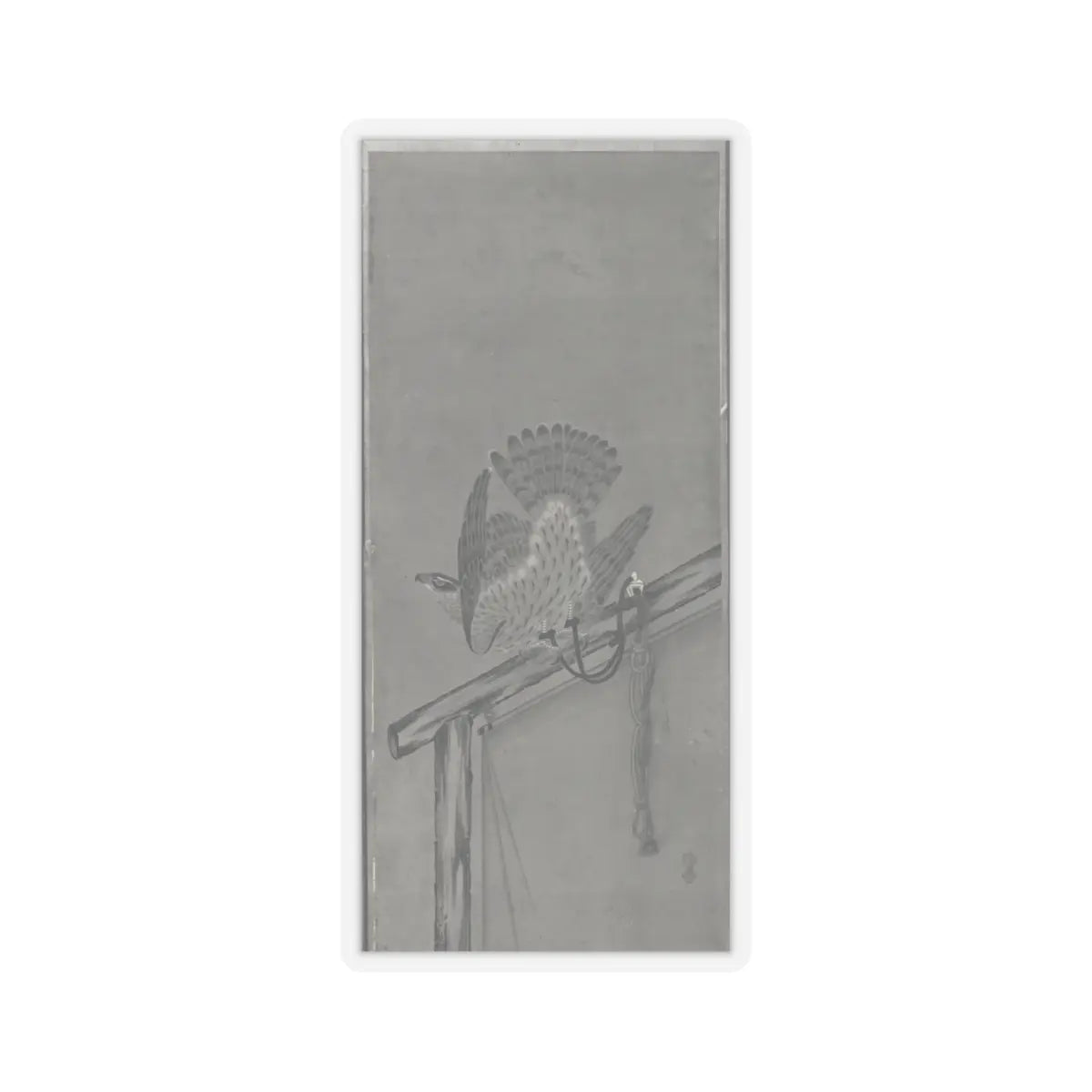 Soga Chokuan - Tethered Hawks - probably 19th century v7 - STICKER Vinyl Kiss-Cut Decal