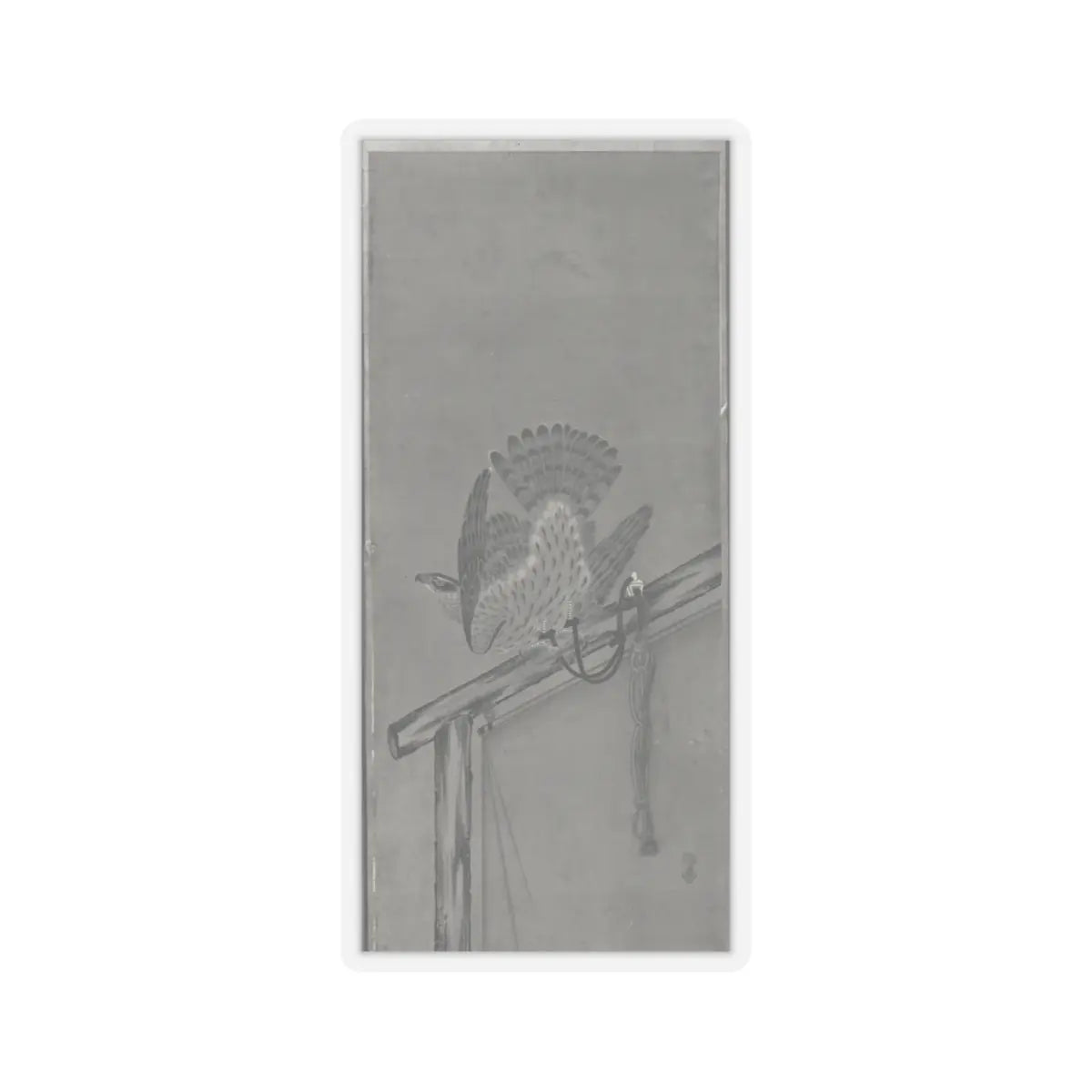 Soga Chokuan - Tethered Hawks - probably 19th century v7 - STICKER Vinyl Kiss-Cut Decal