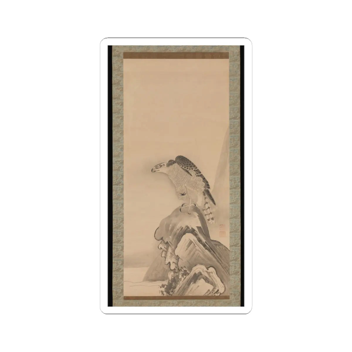 Soga Nichokuan - Hawks - mid-17th century v3 - STICKER Vinyl Kiss-Cut Decal
