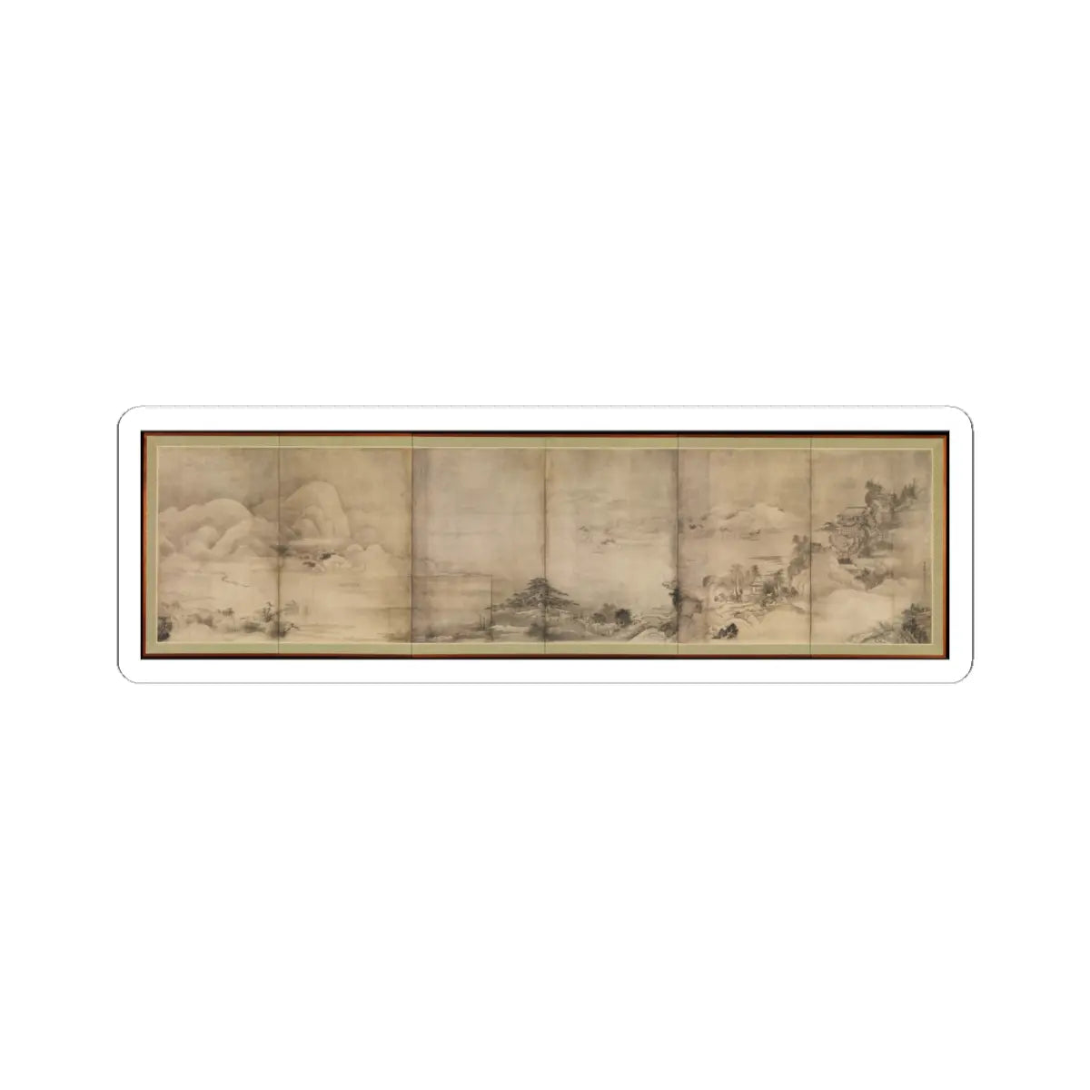Soga Shōhaku - Eight Views of Ōmi (Ōmi hakkei) - ca. 1762–66 v1 - STICKER Vinyl Kiss-Cut Decal