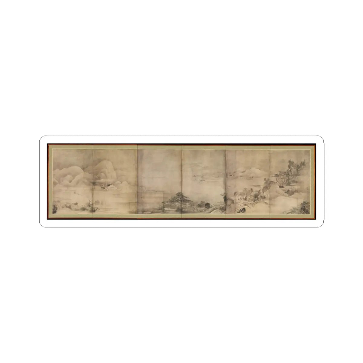 Soga Shōhaku - Eight Views of Ōmi (Ōmi hakkei) - ca. 1762–66 v1 - STICKER Vinyl Kiss-Cut Decal