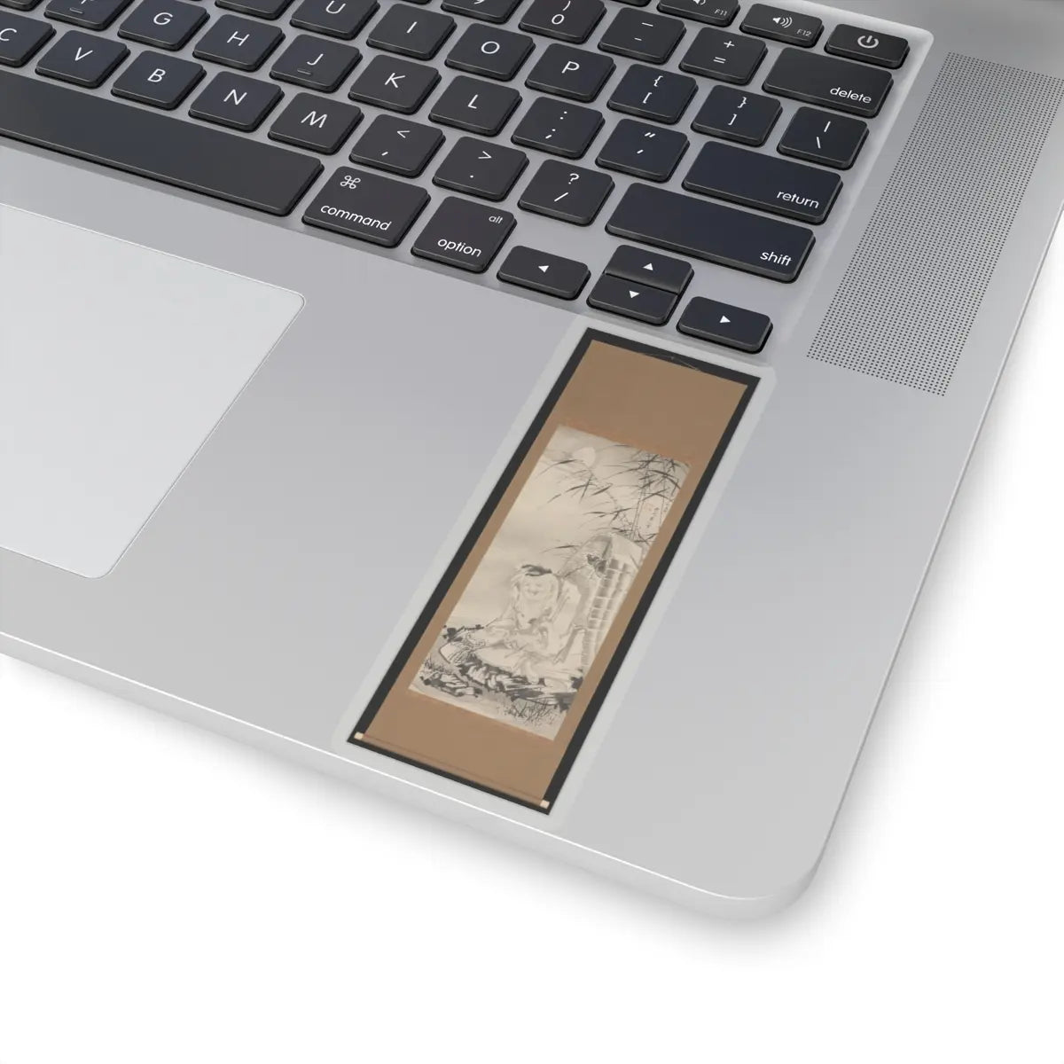 Soga Shōhaku - Tōkaibō with a Fishing Basket - ca. 1768 v2 - STICKER Vinyl Kiss-Cut Decal